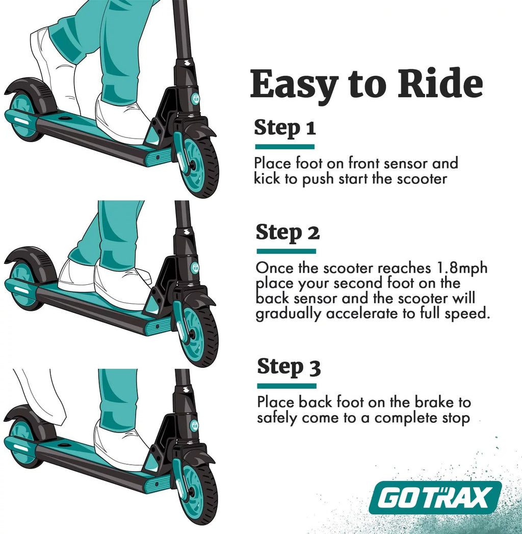 Blue Electric Scooter with 6 In. Solid Tires S786109