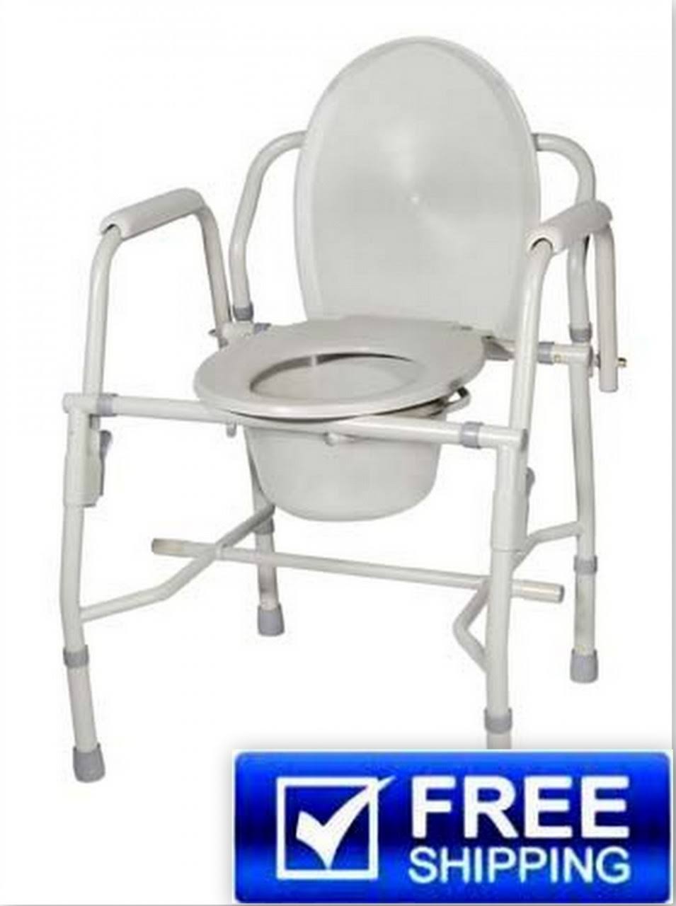 Steel Drop Arm Commode with Padded Arms F659