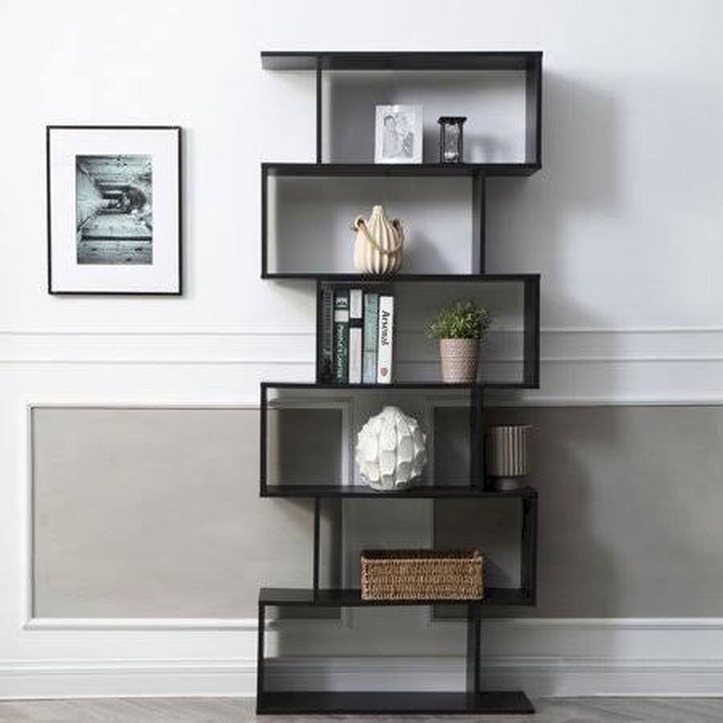 Black 6-Shelf Modular Bookcase X182223