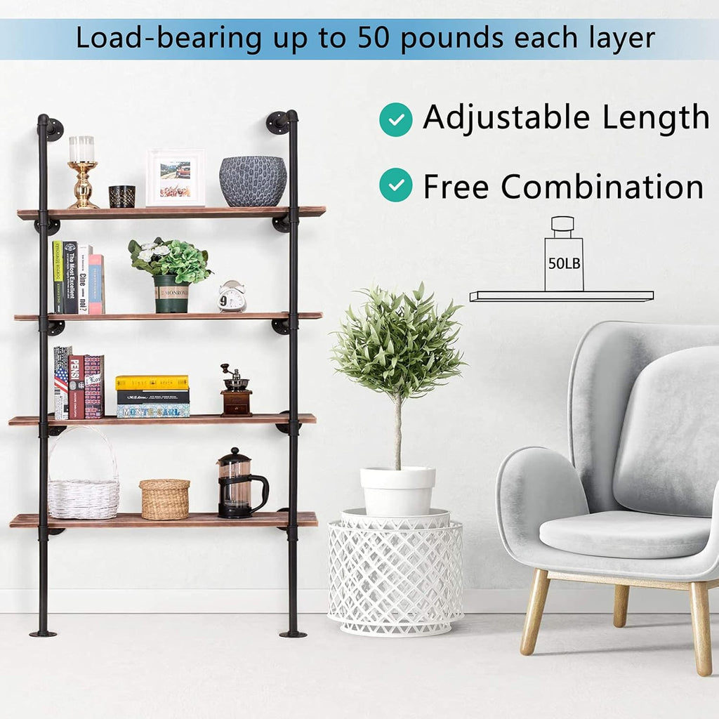 Iron Pipe Shelf Wall Mount 2 Pack 5 Tier Q55593