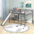 Full Size Wood Loft Bed with Slide O127448
