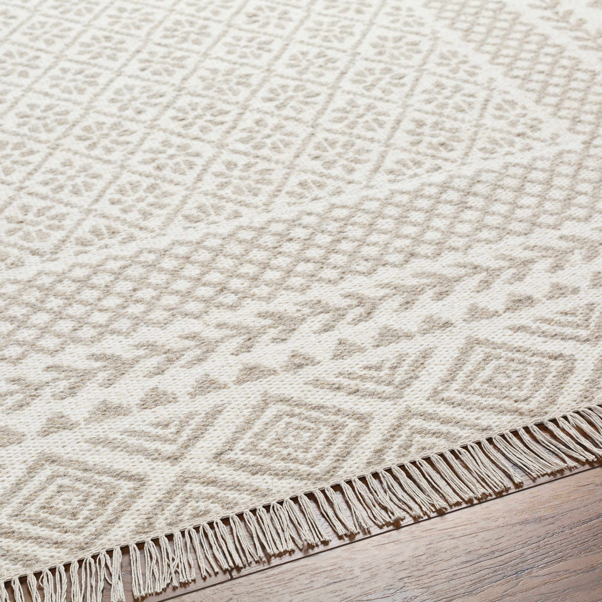 Brown Gray Wool 8' x 10' Area Rug X4026