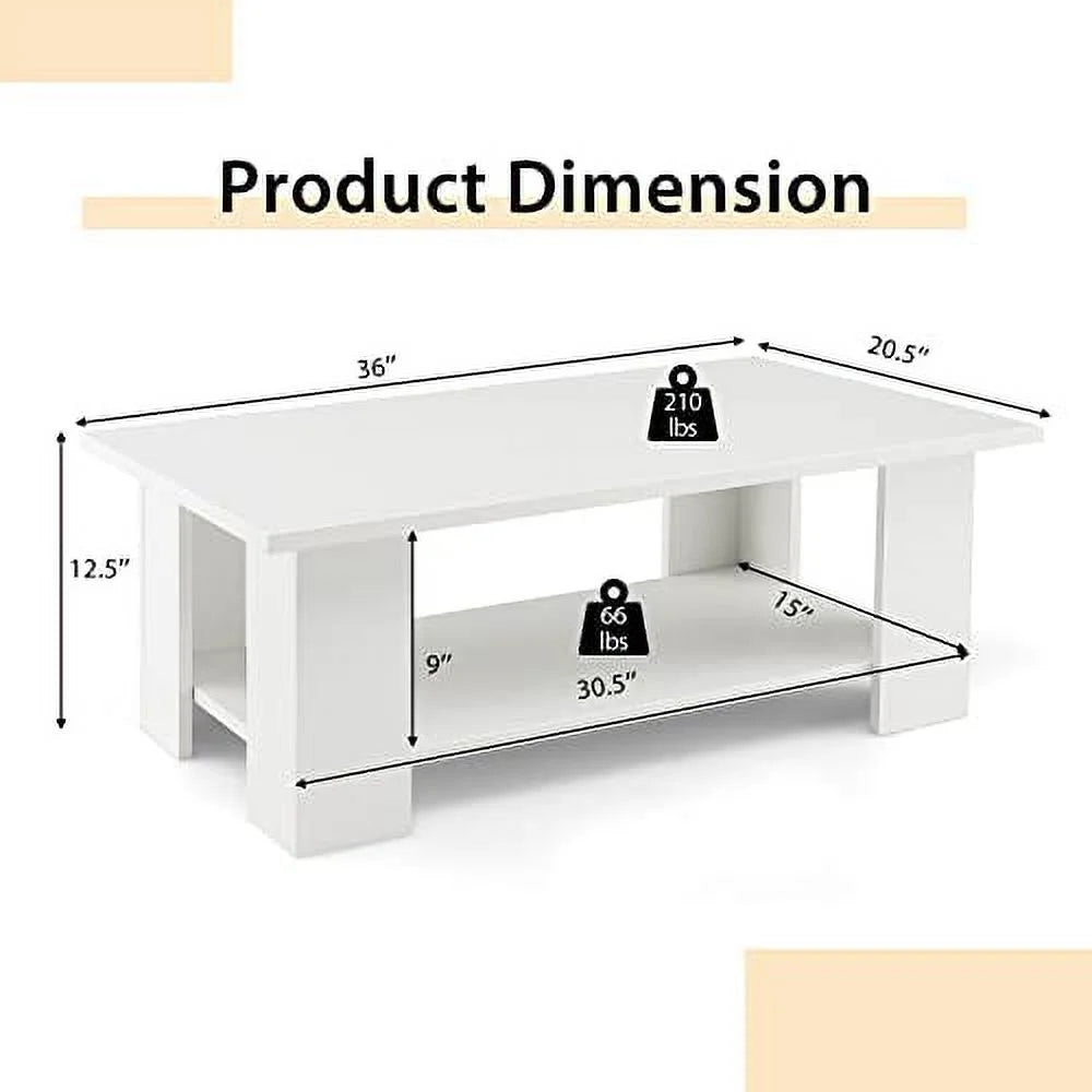White Coffee Table with Storage I5712