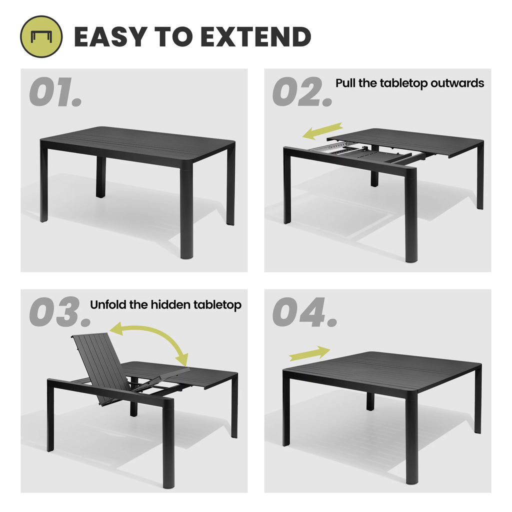 9 Pcs Aluminum Patio Dining Set V33979