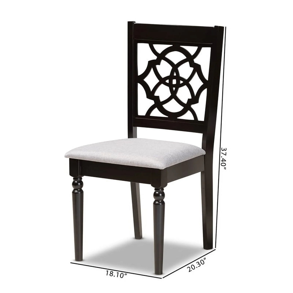 Dark Brown Oak Wood Dining Chair Set of 2 H978839