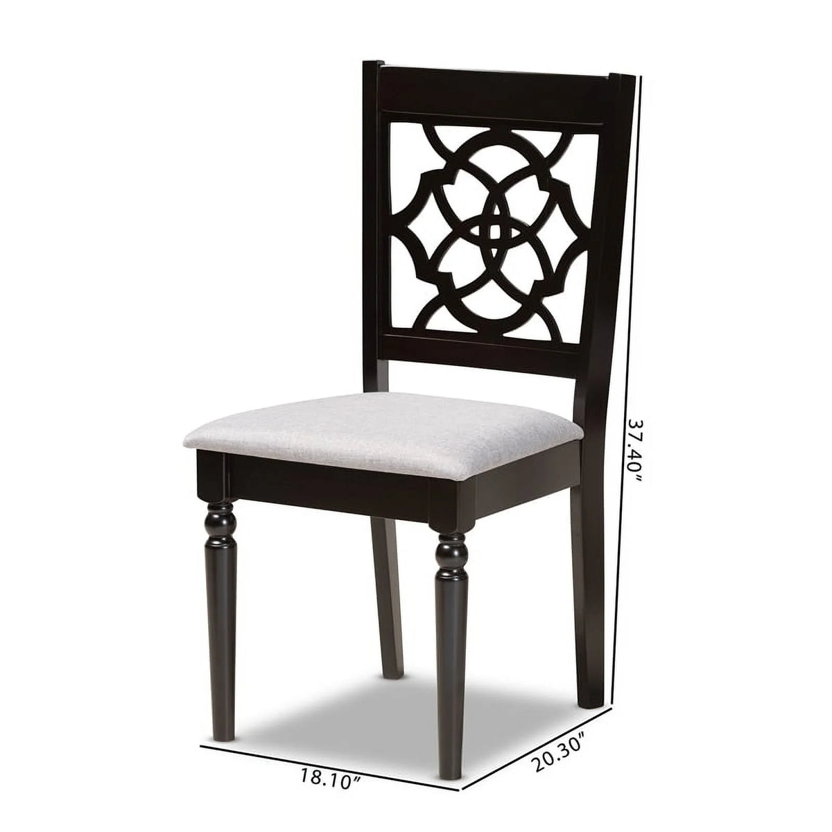 Dark Brown Oak Wood Dining Chair Set of 2 H978839