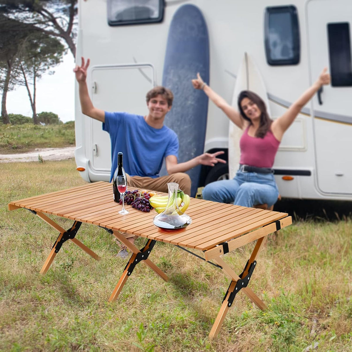 4ft Folding Portable Camping Table with Carry Bag F5990