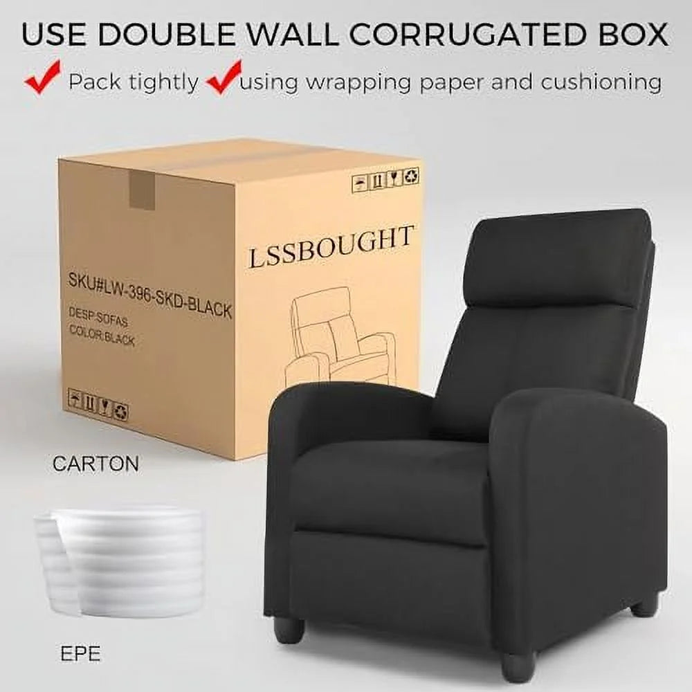 Small Fabric Adjustable Single Recliner Sofa B3840