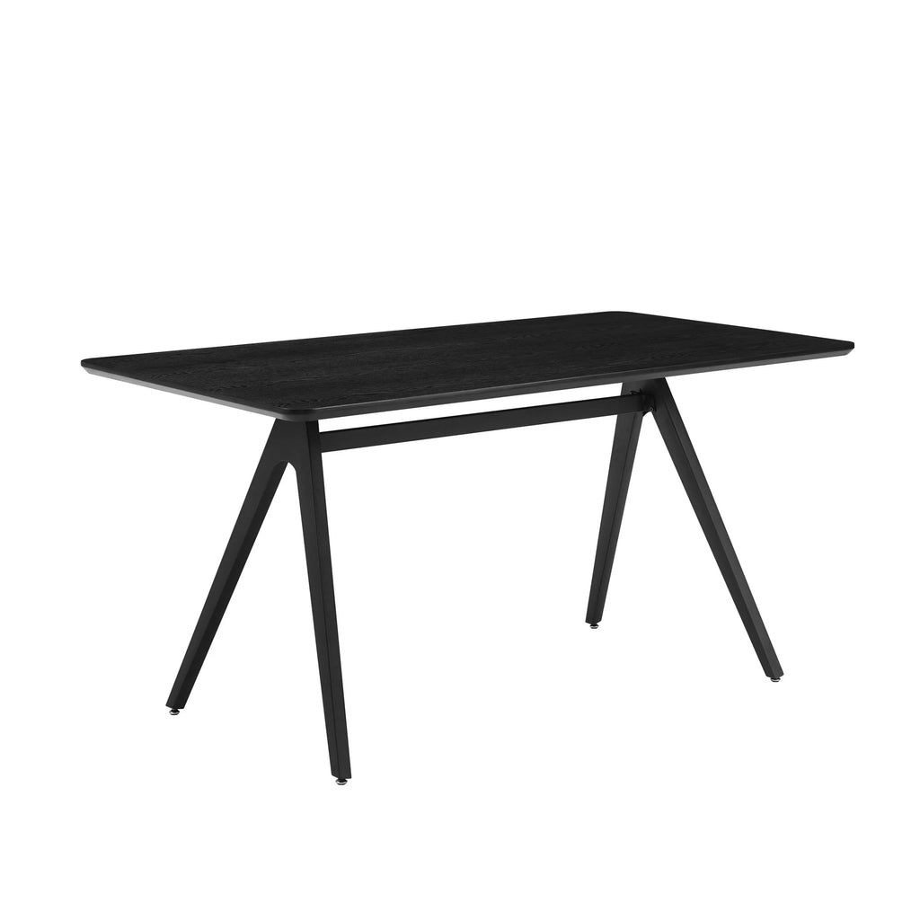 60" Black Metal-Leg Dining Table W778789