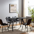 60" Black Metal-Leg Dining Table W778789