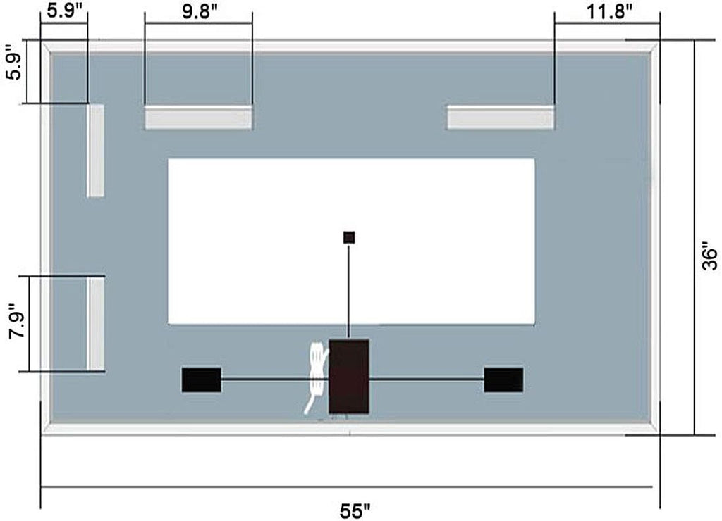 55 x 36 in Dimmable LED Bathroom Mirror with Bluetooth T8570