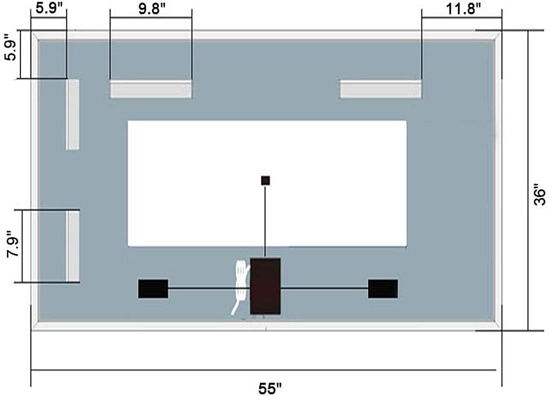 55 x 36 in Dimmable LED Bathroom Mirror with Bluetooth T8570