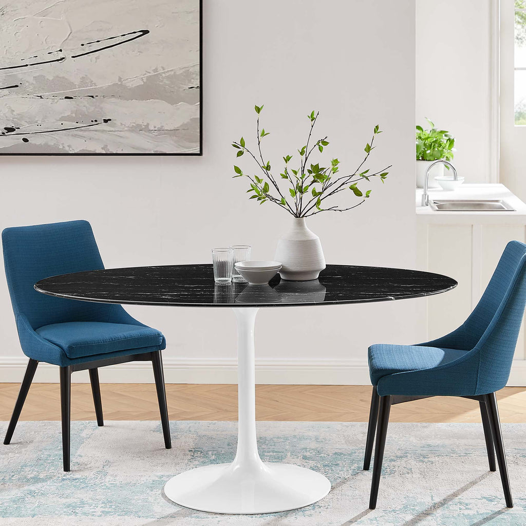 60" Oval Artificial Marble Dining Table J500865