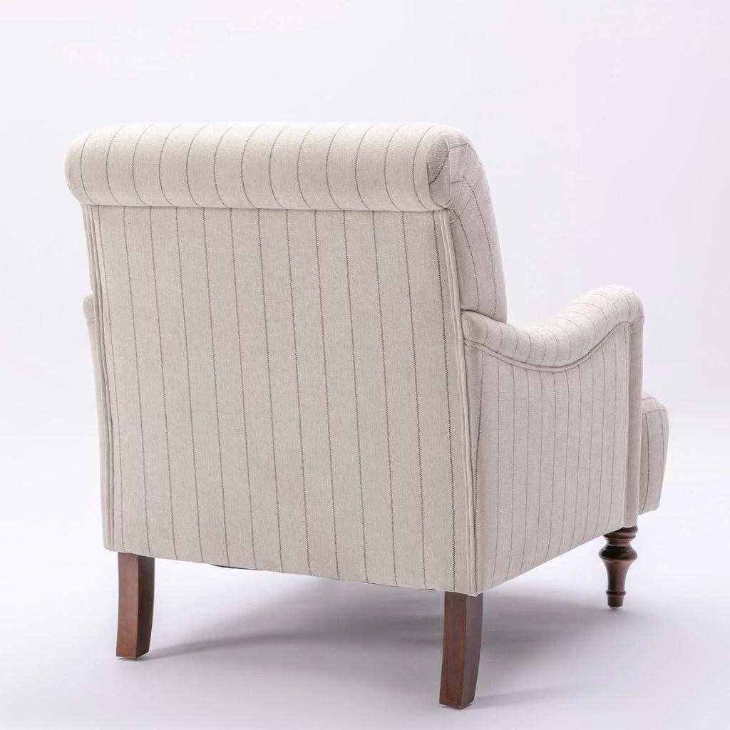 Beige Polyester Fabric Arm Chair O63731