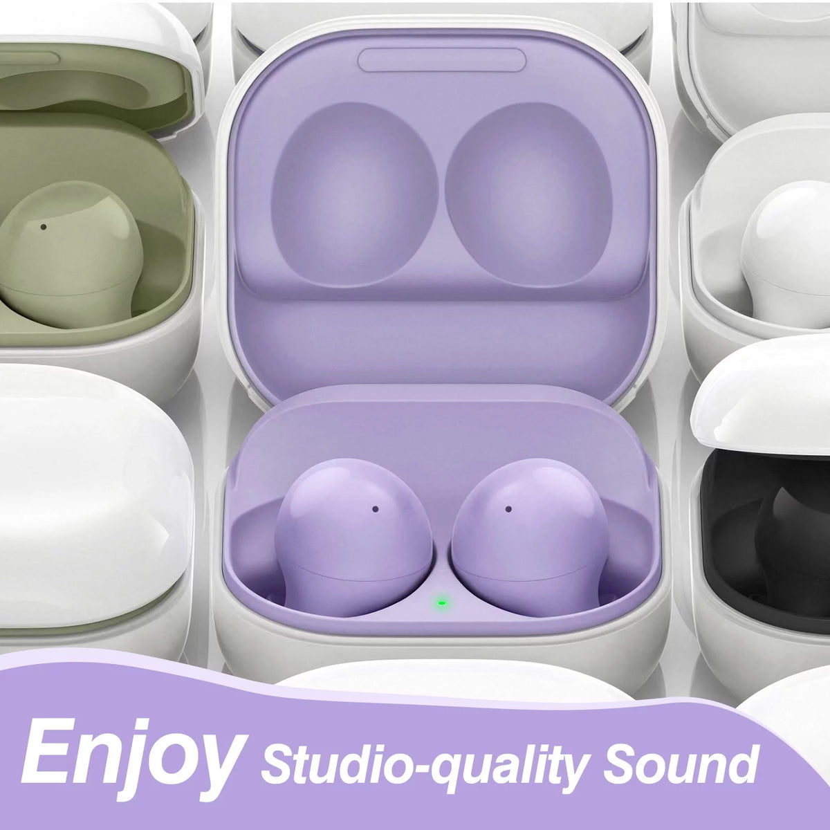 Purple Truly Wireless Bluetooth Headphones with Noise Isolation J684477