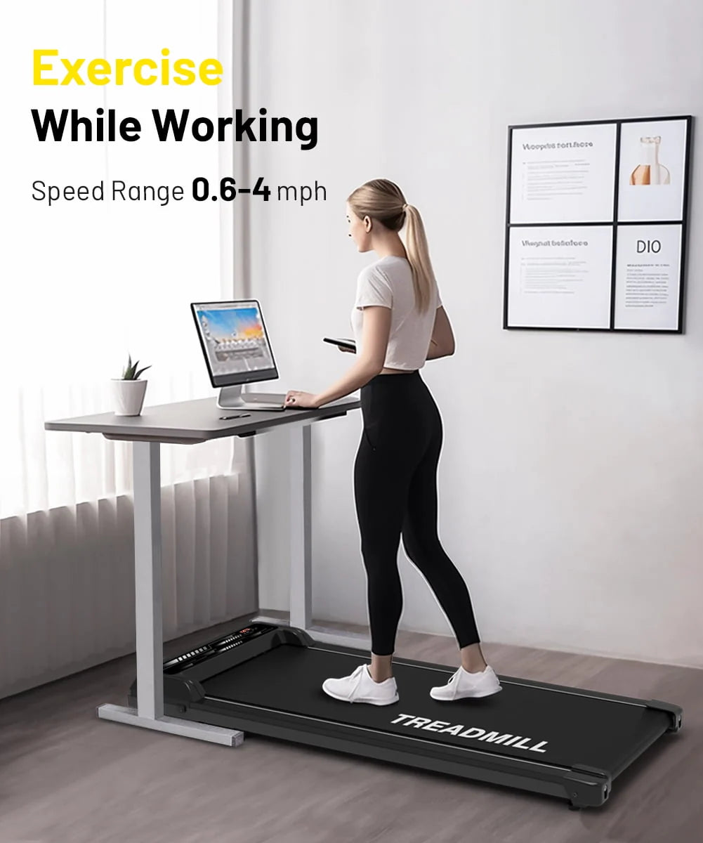 Black Portable Walking Pad Treadmill L76969