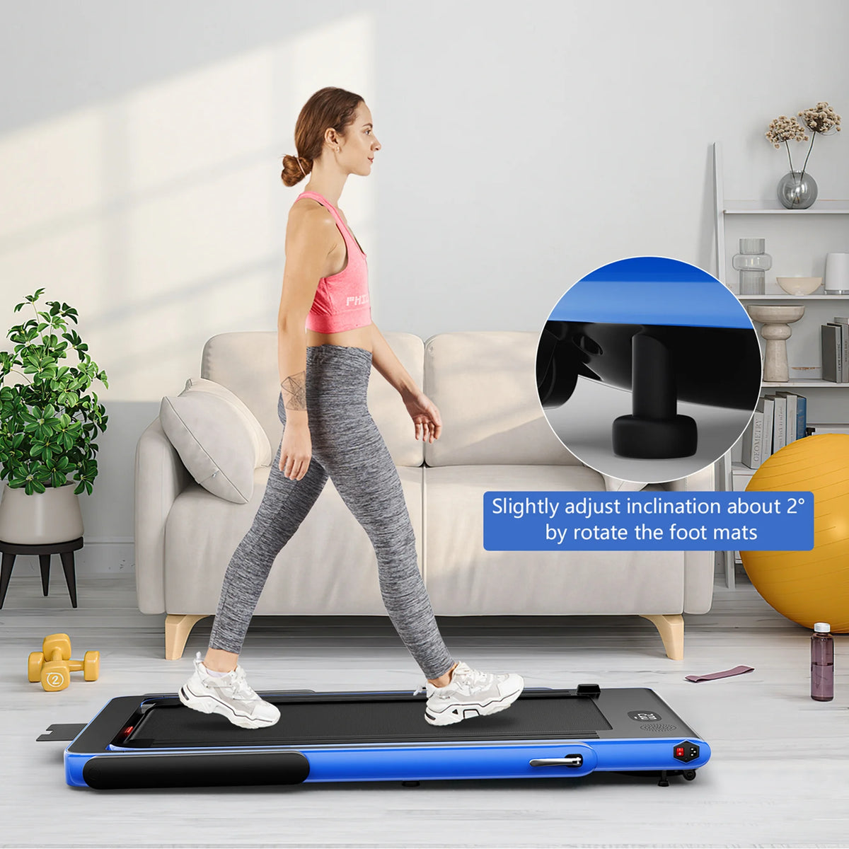 2.25HP Folding Treadmill with Remote Control Black L5116