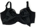 Push-Up Without Padding Bra Black Mesh Satin Bow 36DDD A32729