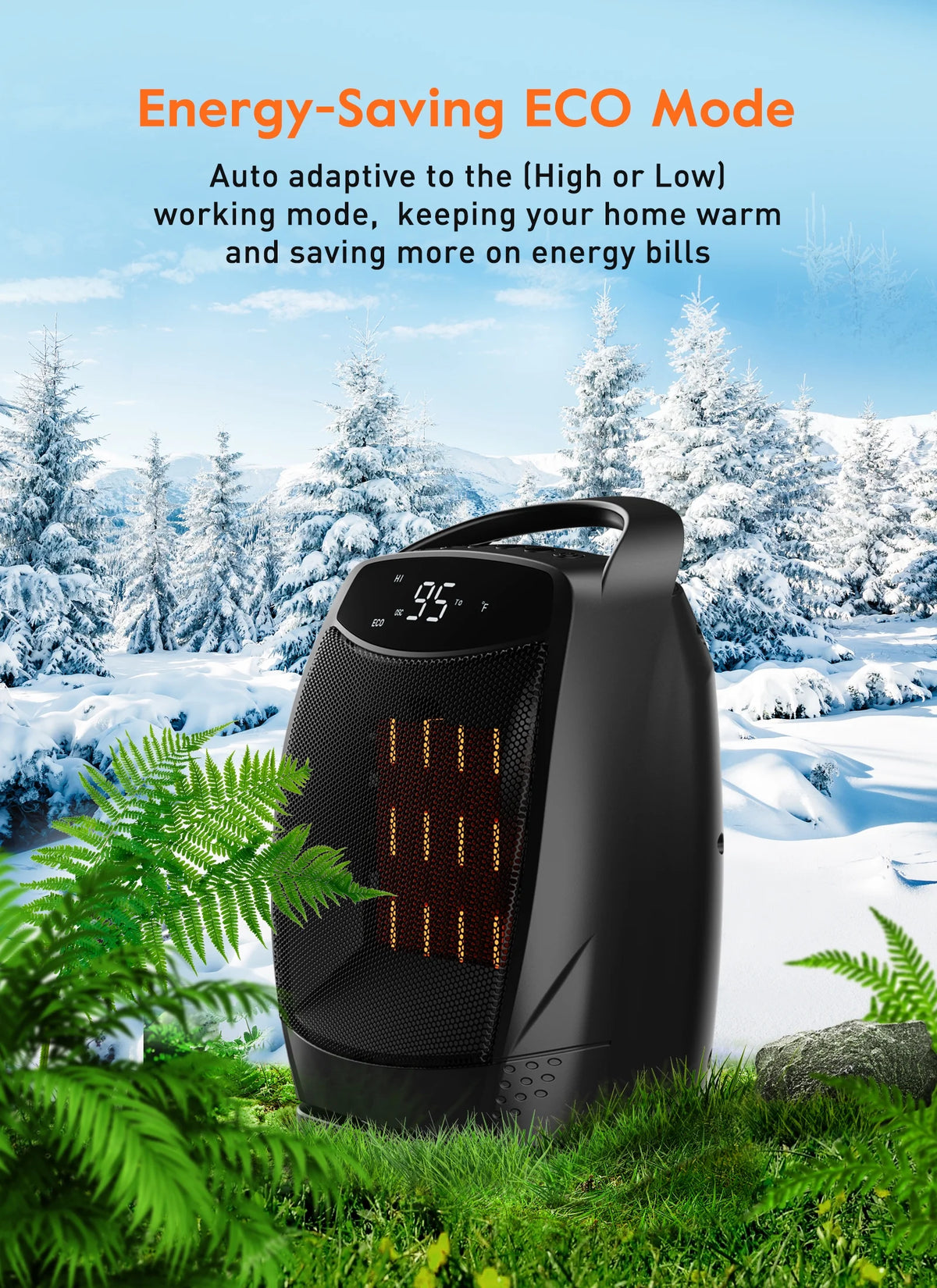 Portable 1500W Oscillating Ceramic Space Heater with Timer X5754