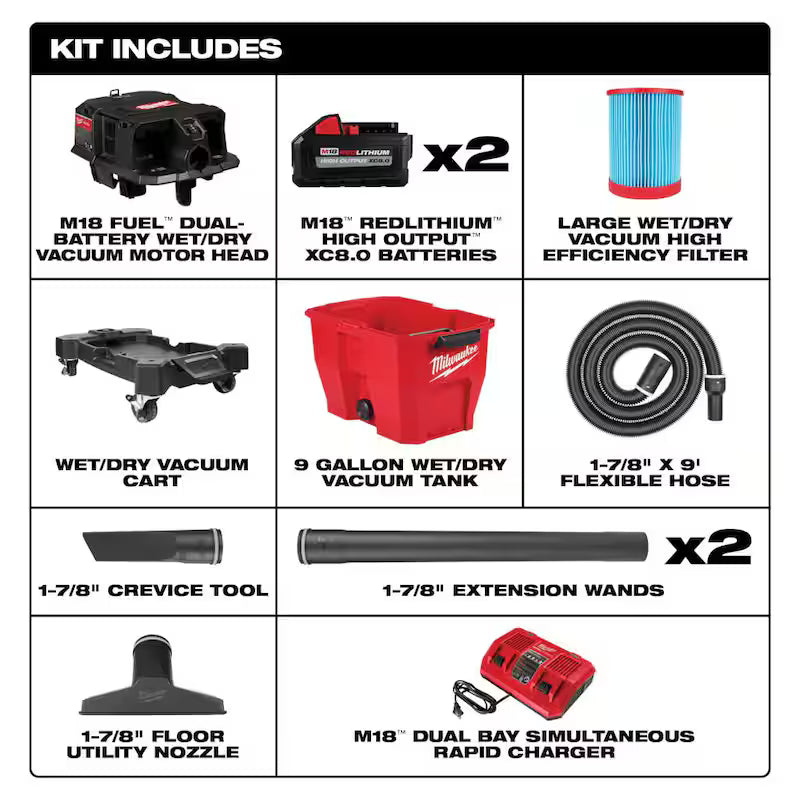 9 Gal. Cordless Wet/Dry Shop Vacuum Kit R892192