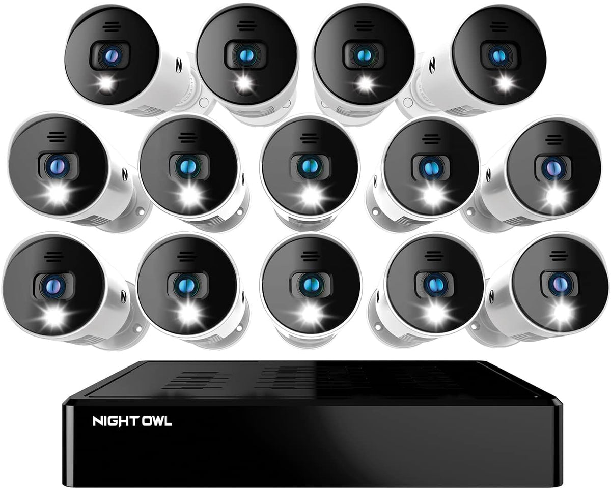 16 Channel Bluetooth Video Home Security Camera System with 12 Wired 1080p HD Indoor/Outdoor Spotlight Cameras with Audio and 1TB Hard Drive C959