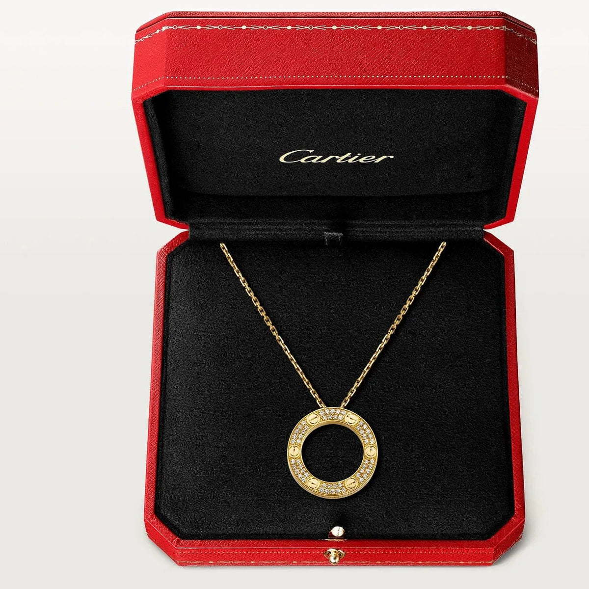 Screw Love Necklace With Diamond Paved T22145