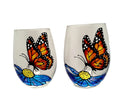 Hand Painted Stemless Wine Glasses Set Of 2 T42949