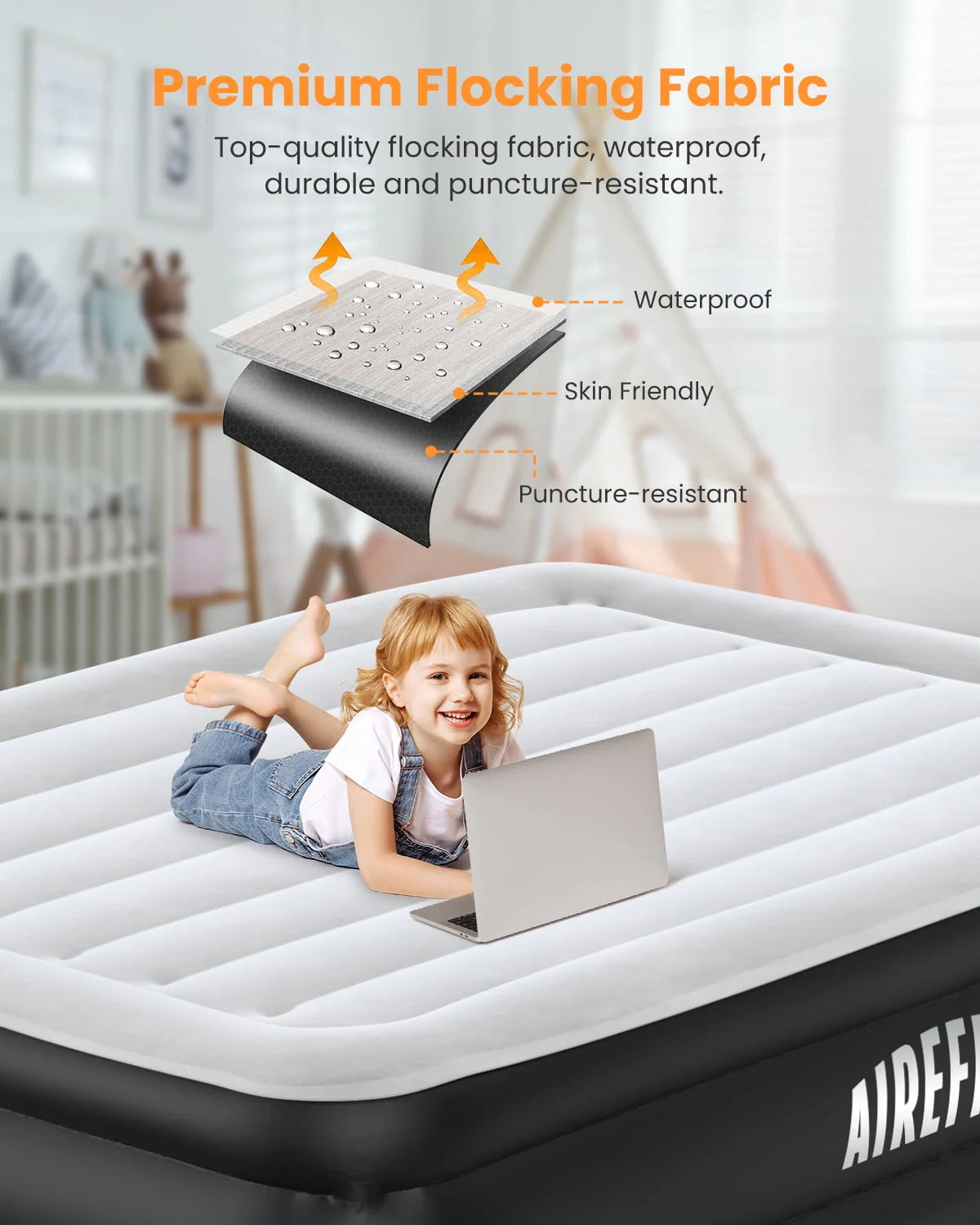 Full Size Air Mattress with Built-in Pump C8557