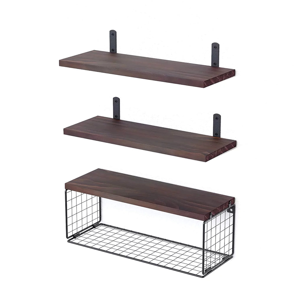 Wall Mount Storage Shelves with Basket E433