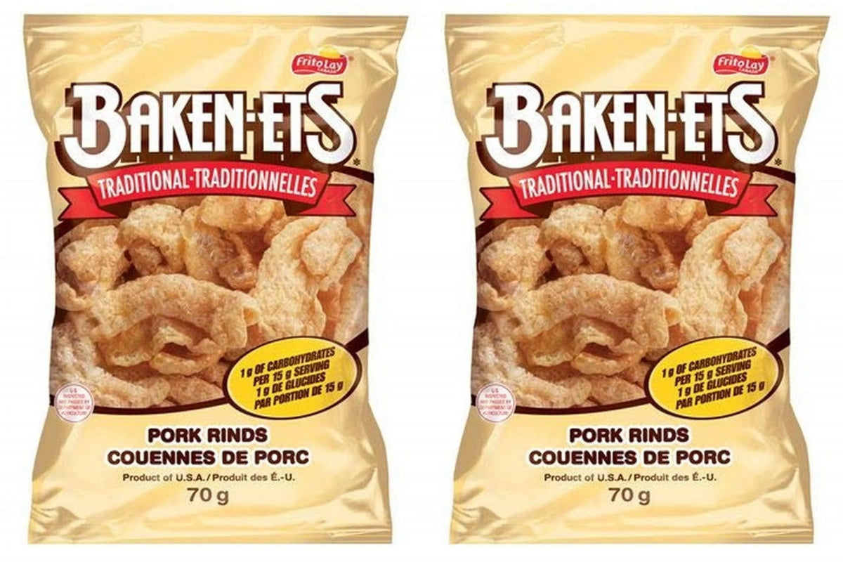 Bacon Flavoured Smoked Pork Rinds, Pack of 2 T32993