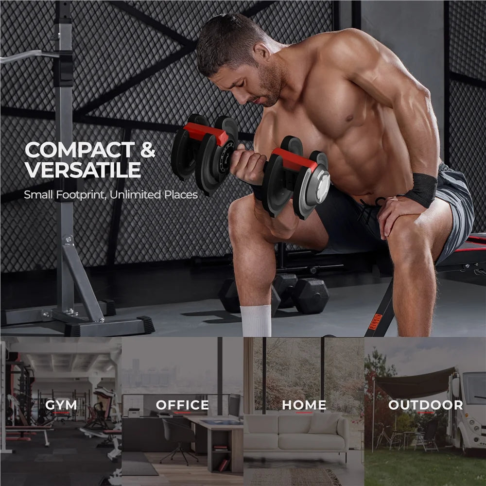 3-40lb 12-in-1 Quick-adjust Dumbbell Weights T61795