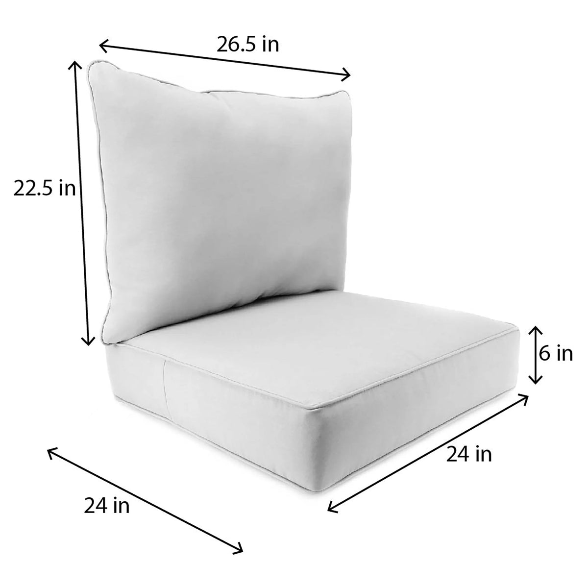Antique Beige Square Outdoor Deep Seating Cushion and Back Cushion 2-Piece Set N73901