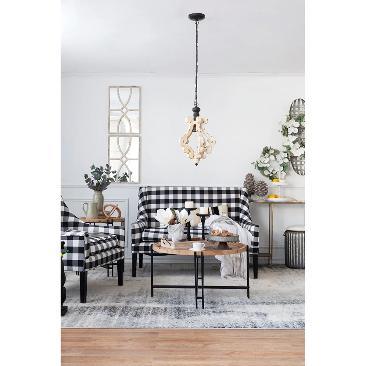 1-Light Chandelier 84" Beige E41047