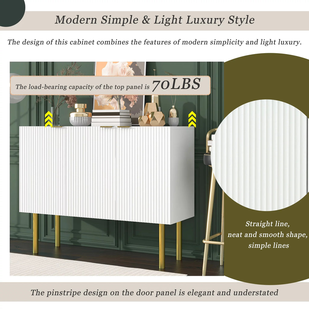 White Wood Buffet Cabinet with Storage V972122