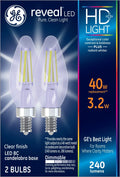 LED Decorative Light Bulbs 40 watts Eqv Candelabra Base 2pk L577317