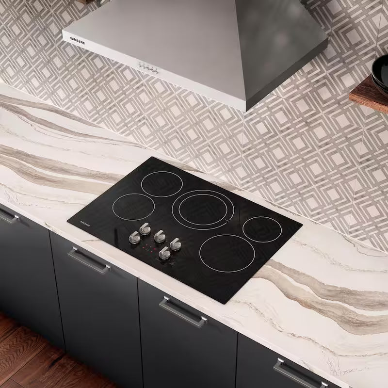 Black 4-Element Electric Cooktop B395
