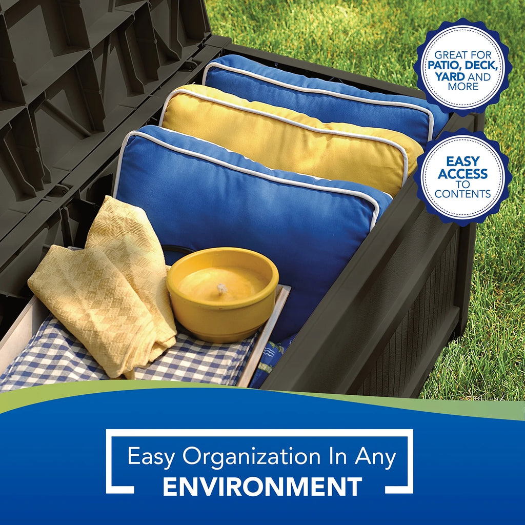 50 gal Resin Outdoor Storage Box with Seat R149896