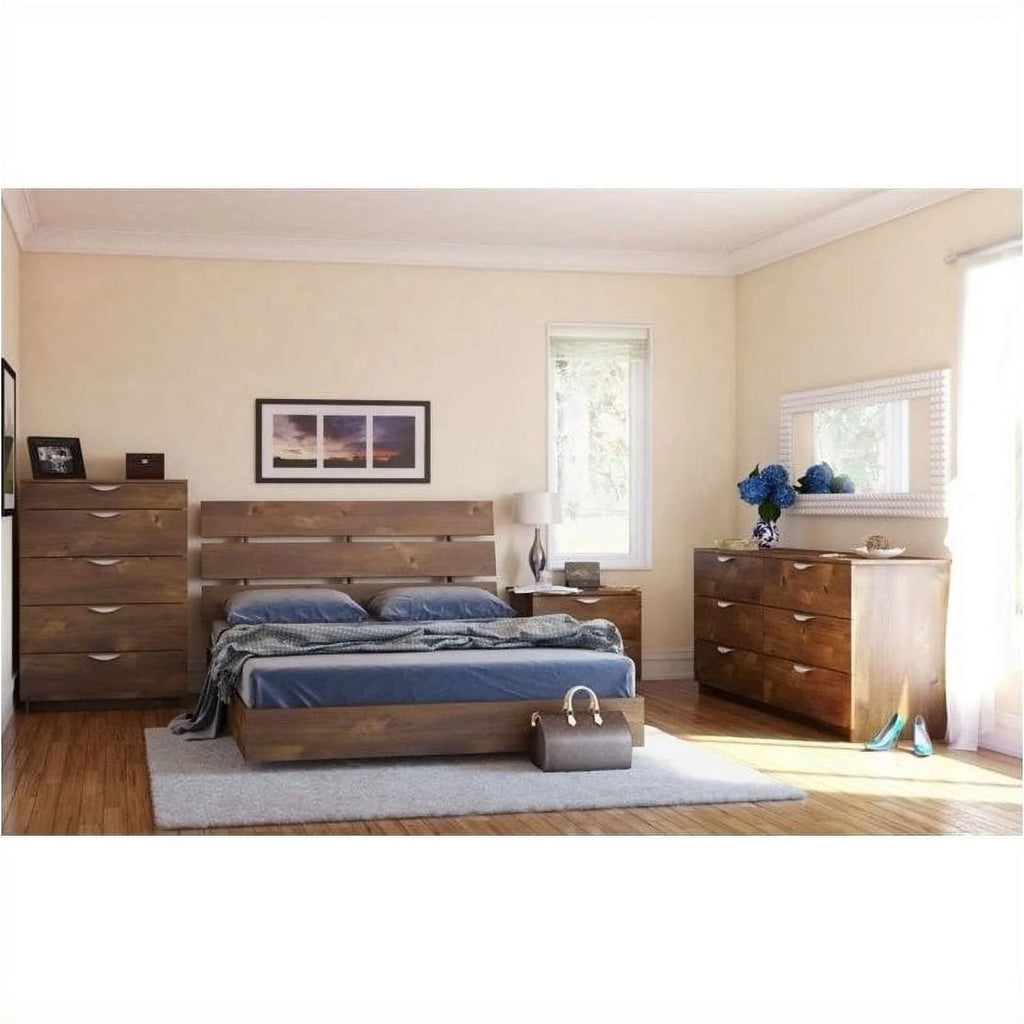 Contemporary Wood Queen Size Platform Bed H238306