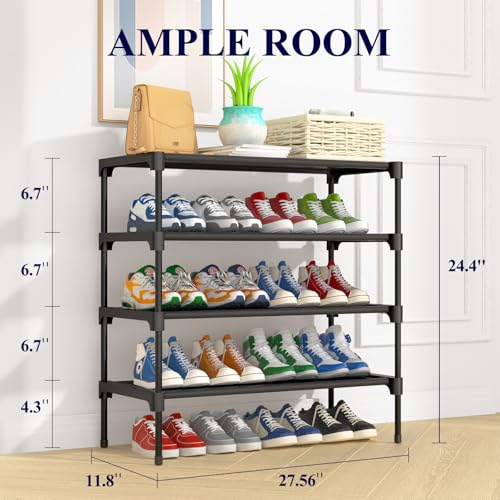 Black Non-Woven Shoe Rack S9830