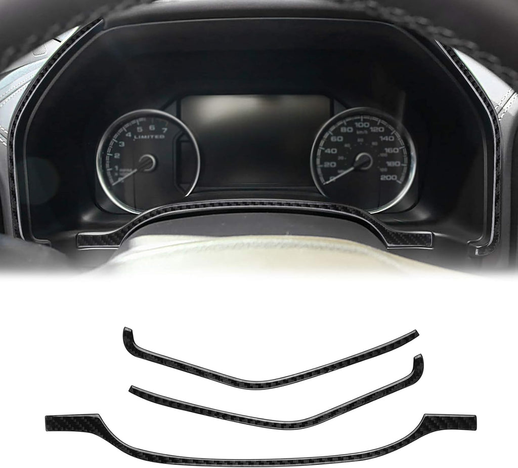 Carbon Fiber Dashboard Instrument Panel Sticker 3PCS L4635