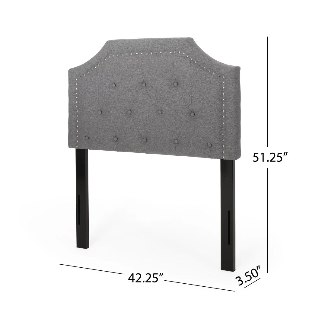 Charcoal Gray and Black Upholstered Twin Headboard Q2571