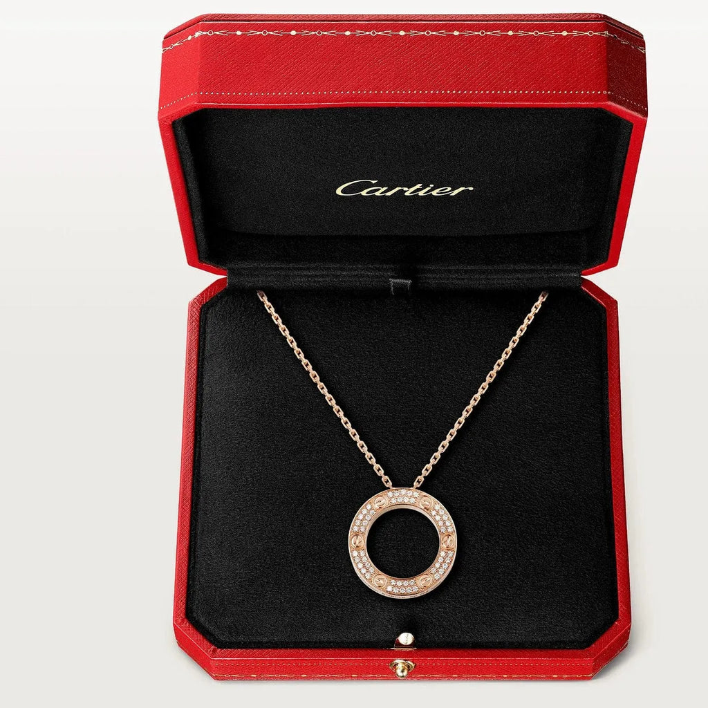 Screw Love Necklace With Diamond Paved T22145