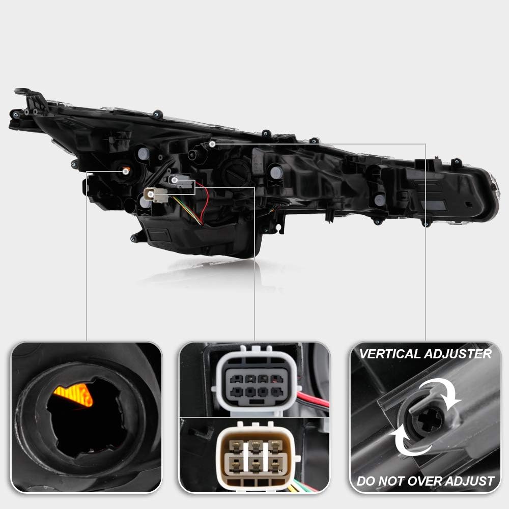 LED DRL Projector Headlights Assembly Pair Set Left+Right F297