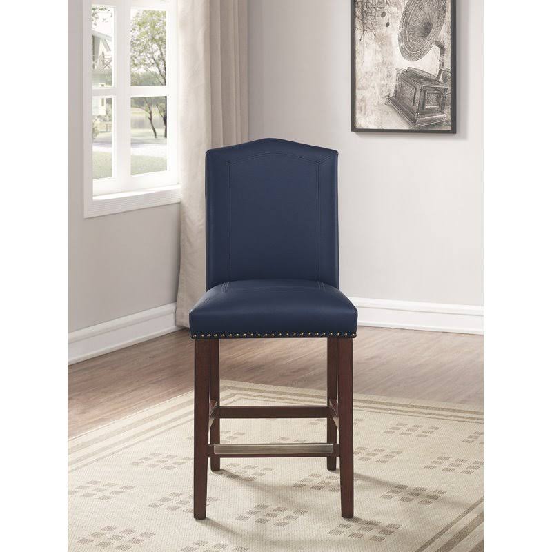 Navy Bonded Leather Counter Stool Z864