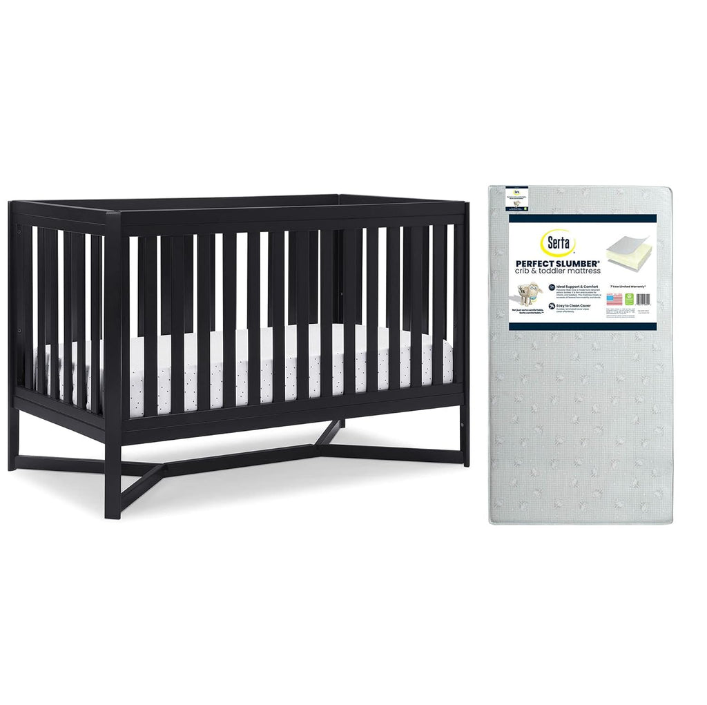 4-in-1 Convertible Crib and Dual Sided Crib & Toddler Mattress W494103