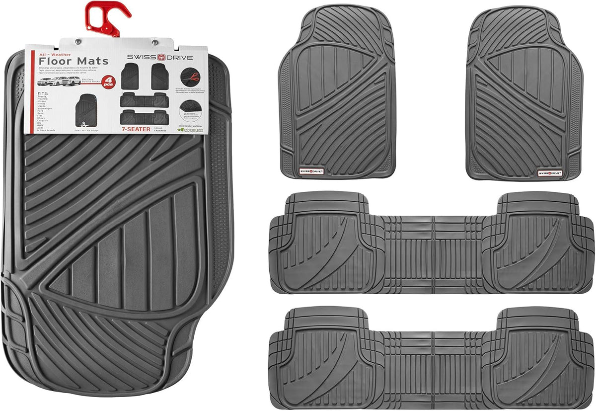 Rubber Car Mats 4 pcs Grey J509