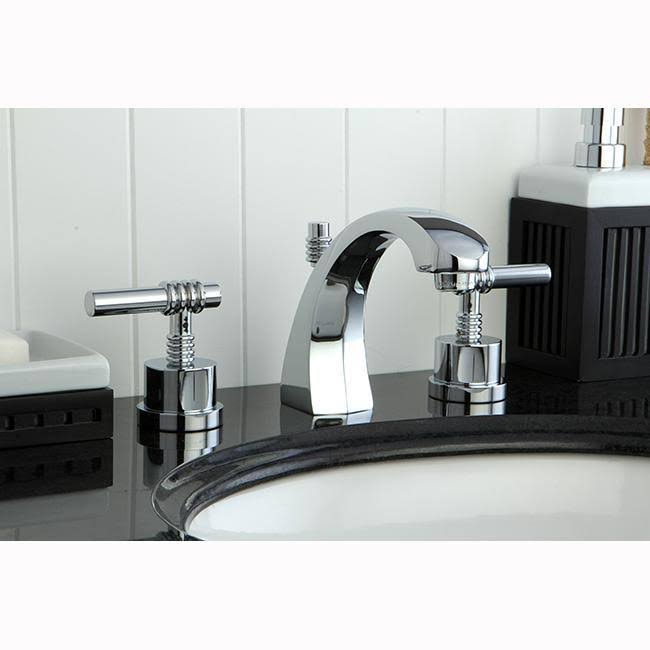 Polished Brass Two Handle Widespread Lavatory Faucet with Pop-Up B590780