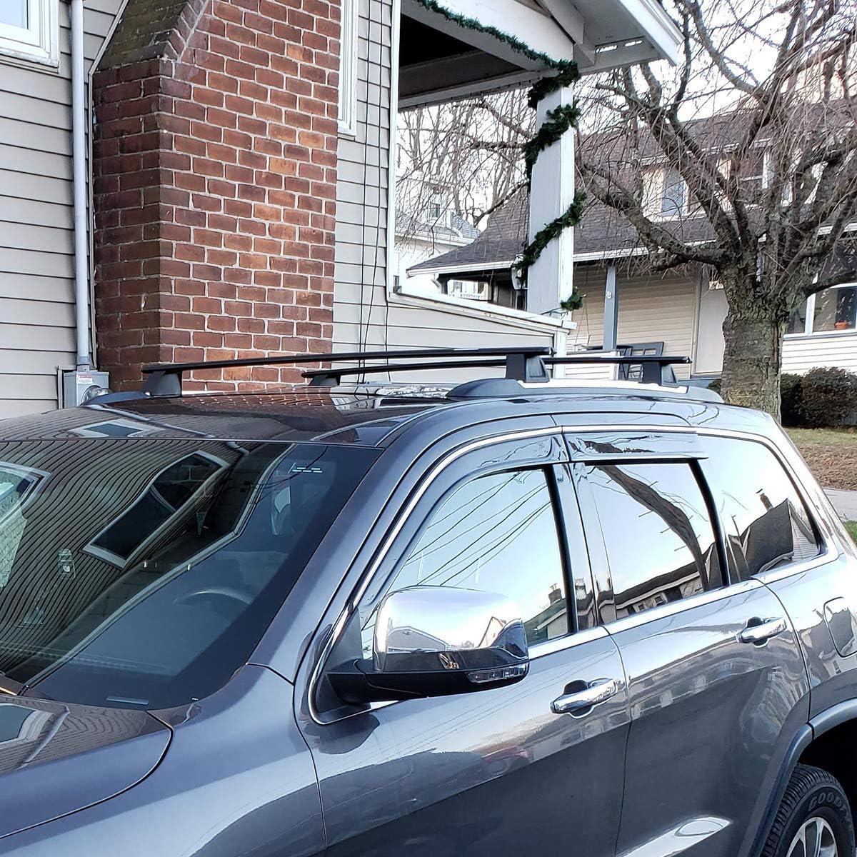 Black Roof Top Cross Bars Rack Cargo Carrier S677041