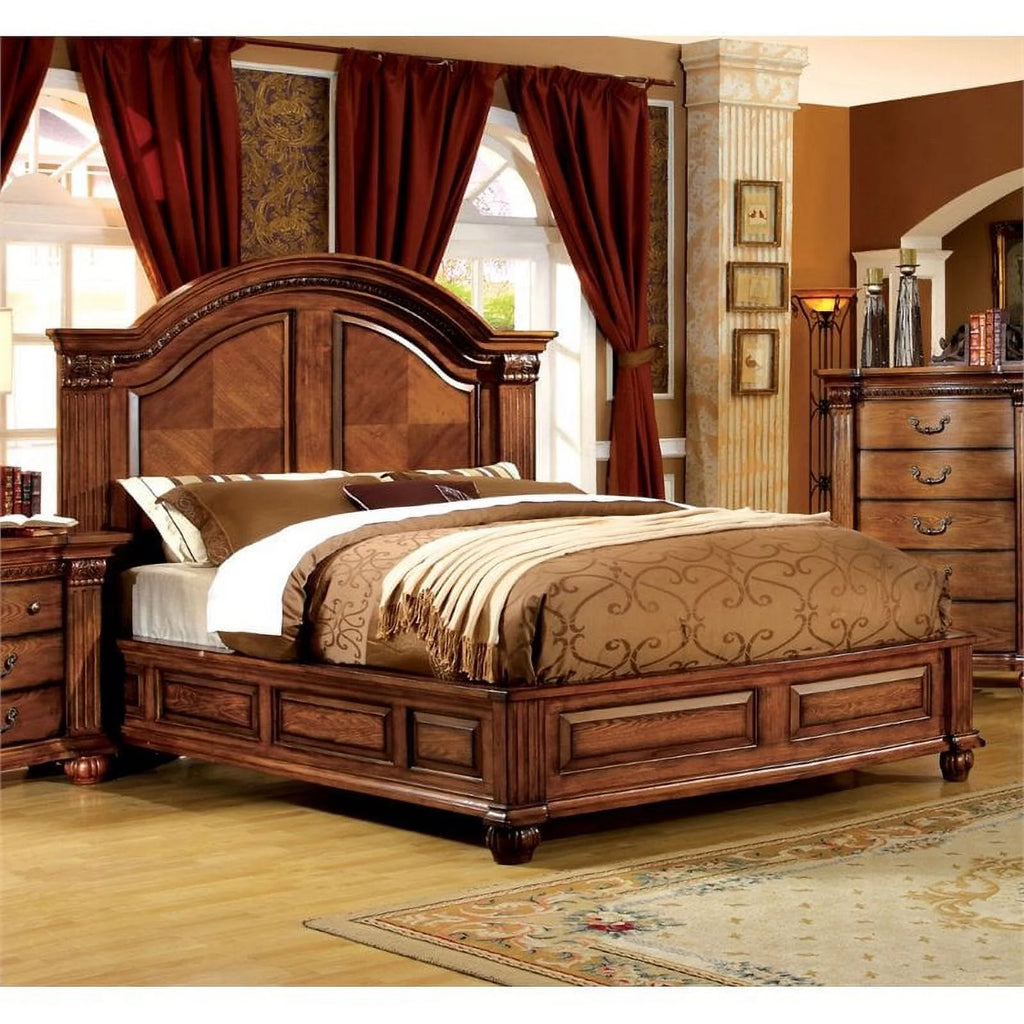 Solid Wood Queen Panel Bed H354