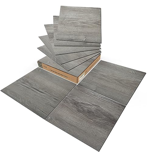 Peel and Stick Vinyl Floor Tiles 30-Pack 12 x 12 inch Self Adhesive Waterproof Taupe Ash J5452